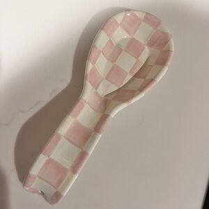 Mackenzie Childs Rose Check Spoon Rest